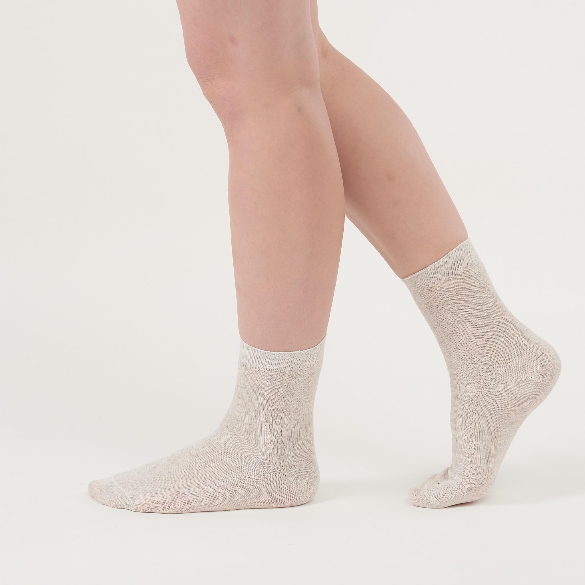 FlaxSox Thin Breathable Organic Linen Socks for Women, Pack of 3 (Medium)
