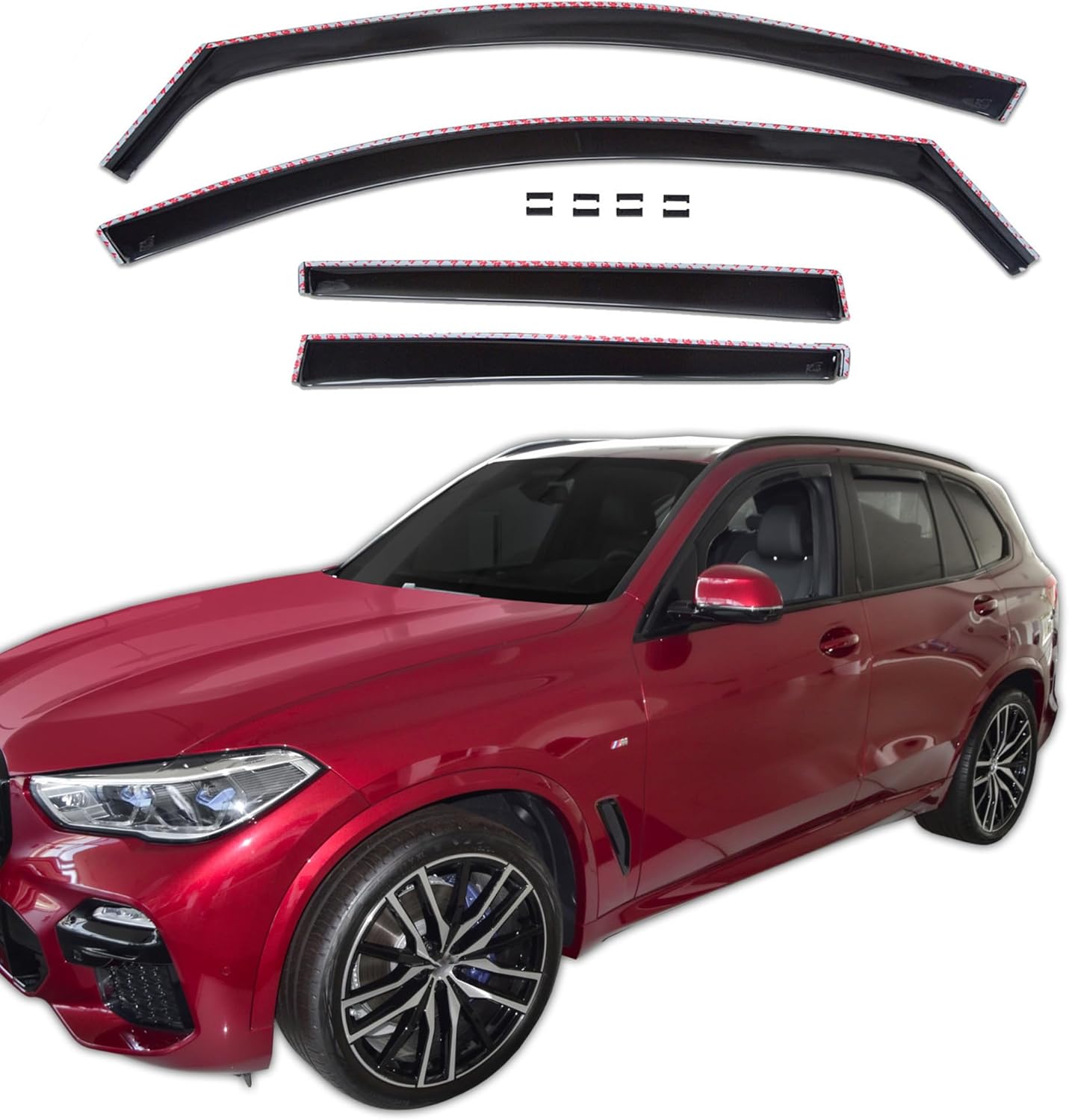 ((SIMILAR))in Channel Rain Guards for Car Windows 2019-2025 BMW X5 (G01), Durable Window Vent Visors Deflectors, Custom Fit, All Weather 4 pcs.