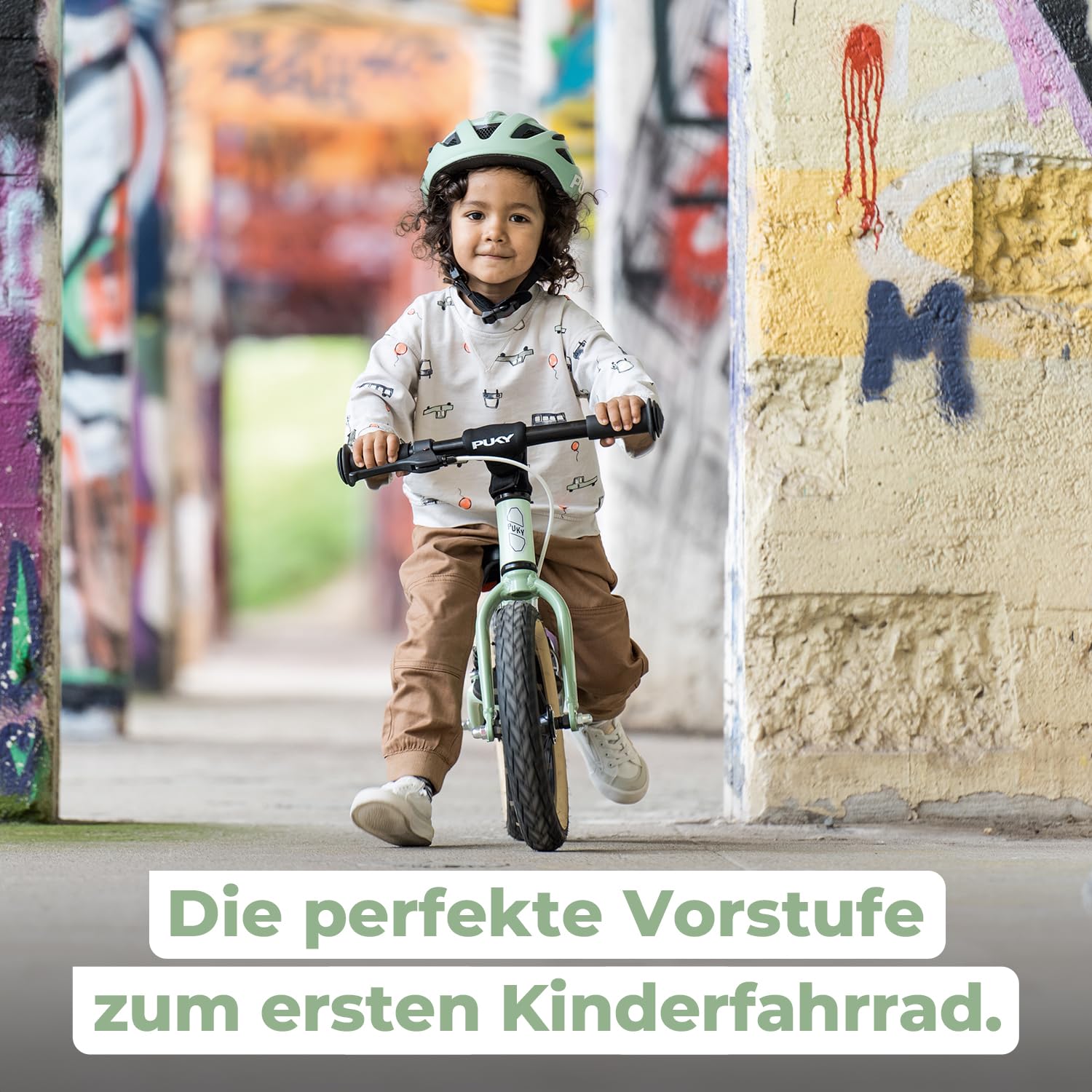 PUKY LR Light BR Laufrad Grün | Ultra-Leicht mit 3,60 kg | Sicherheitslenkergriffe & V-Brake | Anpassbarer Laufradsattel | Sportliches Design | Inklusive Seitenständer & Trittbrett | Ab 2 ½ Jahren
