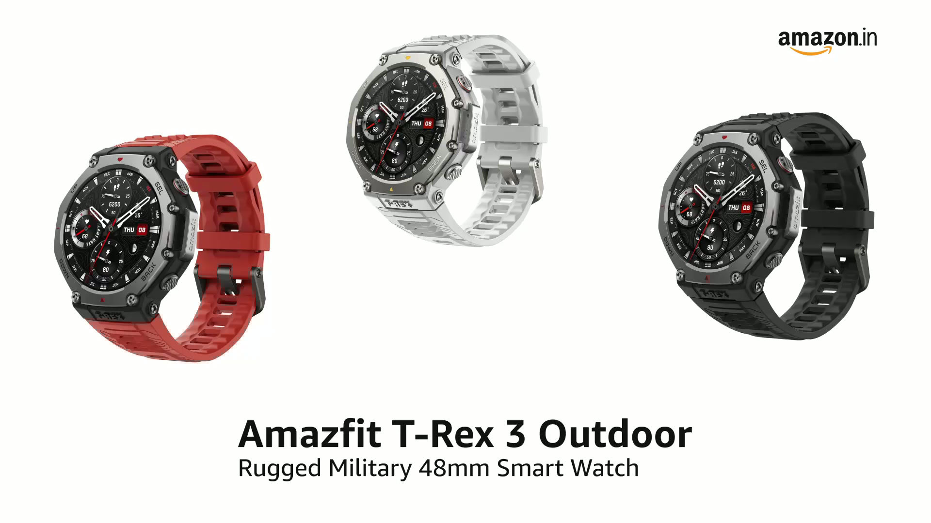 Amazon.in: Buy Amazfit T-Rex 3 Outdoor Rugged Military 48mm Smart
