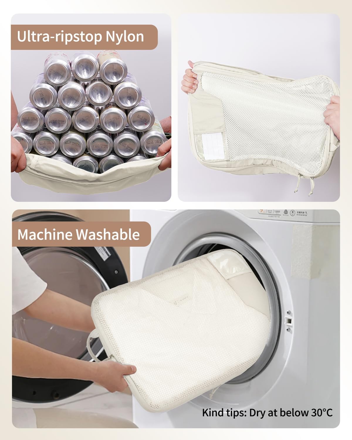 ECOHUB 4 Set /6 Set Packing Cubes for Travel Durable Suitcase Organizer Bags Set with Personalized Tag Various Sizes Travel Essentials Traveling Accessories for Luggage Machine Washable - Image 6