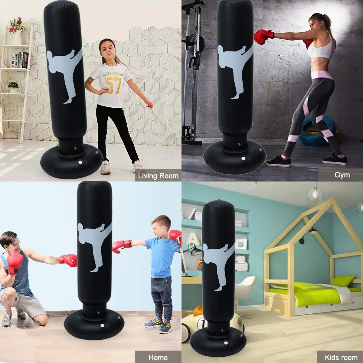 ZephyrCraft Sacco Da Boxe Gonfiabile Per Bambini 160cm - Per Karate, Taekwondo, MMA, Dai 6 Anni - Foto 8