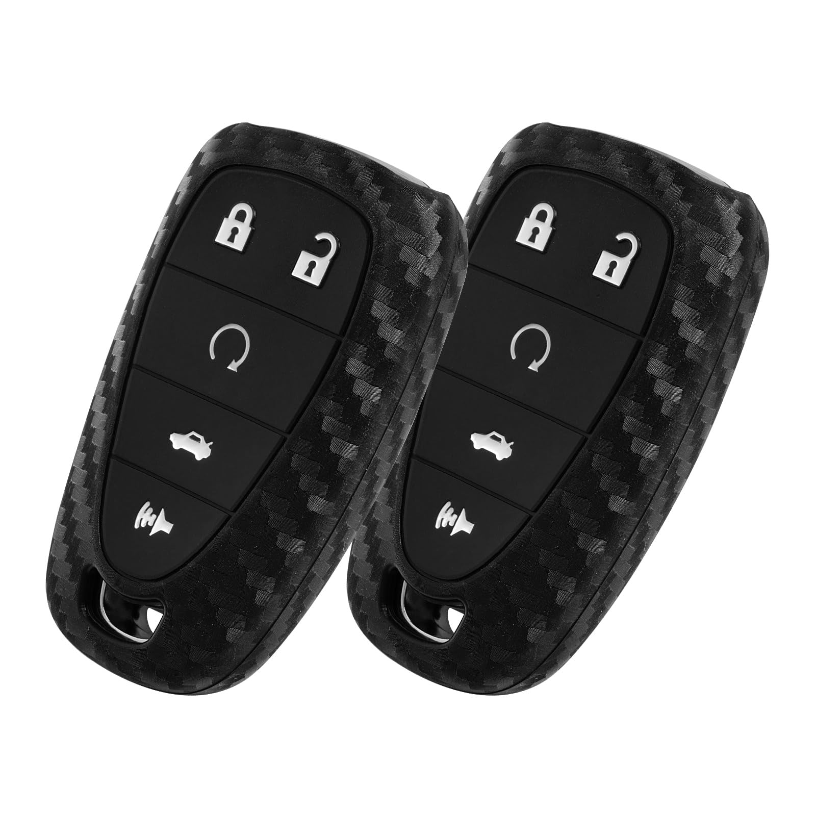 WORCAS 2 Pcs Key Fob Cover Case Compatible with Chevrolet Blazer Camaro Cruze Equinox Malibu Sonic Trailblazer Traverse TRAX … Etc. 5 Button Keyless