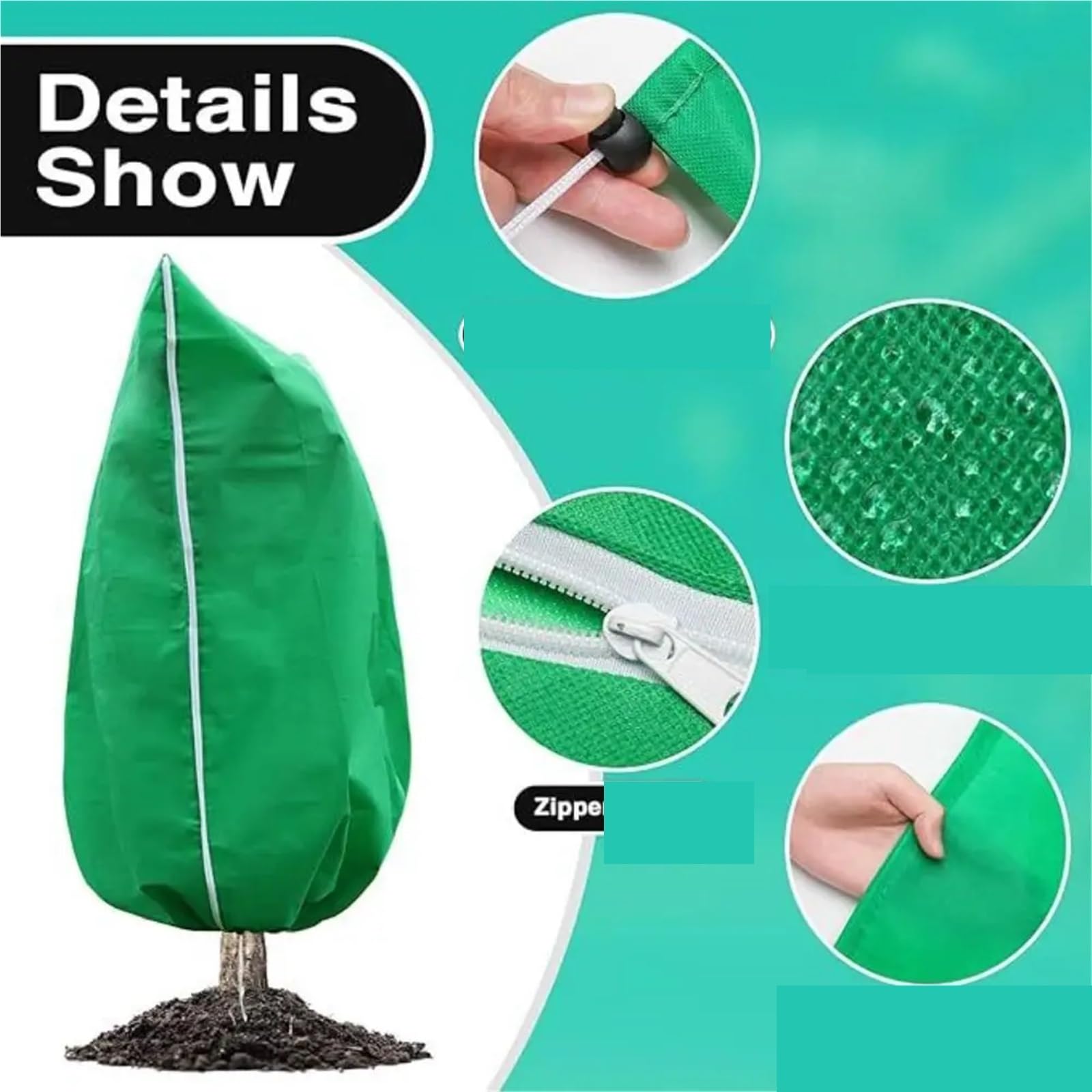 Voile d'Hivernage - Protection contre le Gel pour Lot de 3 sacs protection hivernale for plantes, housses chaudes et isolantes en non-tissé, antigel for la végétation extérieure jardin(Green-80x120cm)