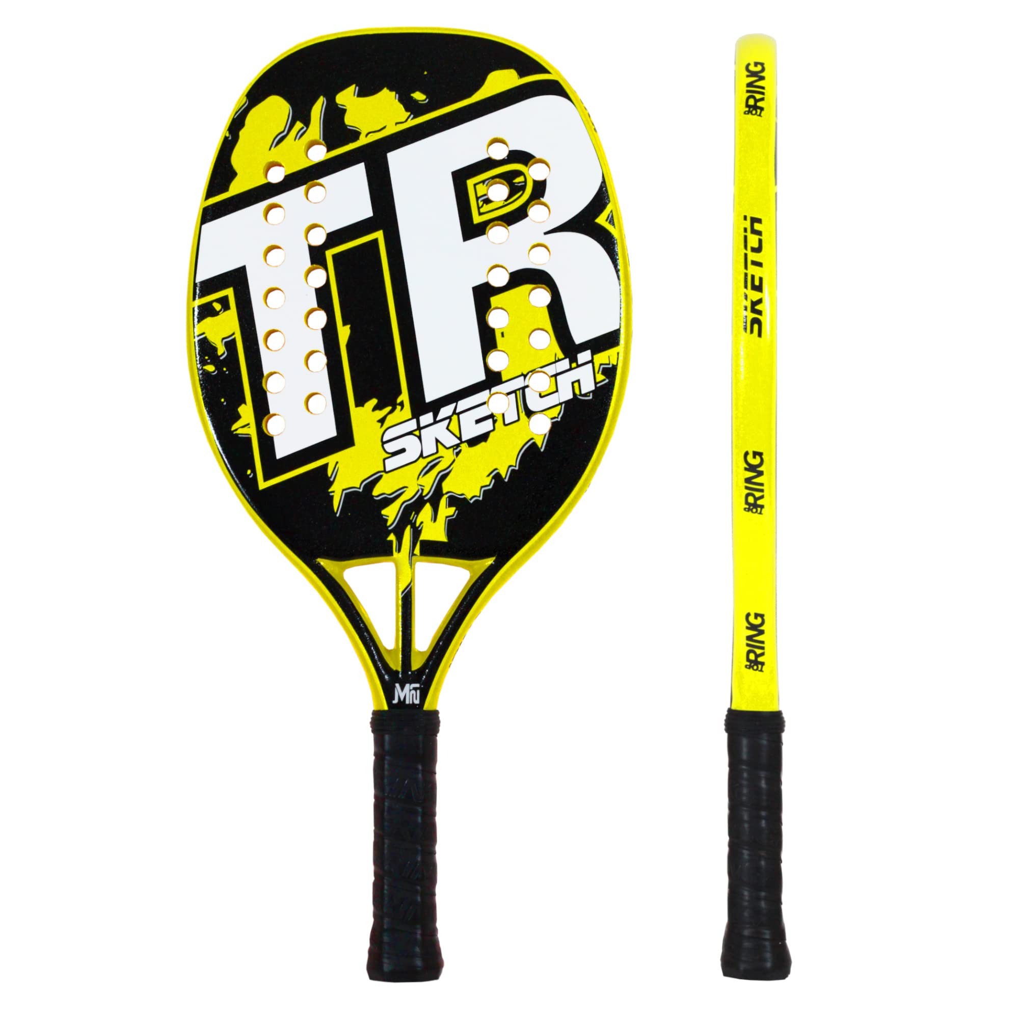 Top Ring Racchetta Beach Tennis Gialla 100% Fiberglass Spessore 22 mm