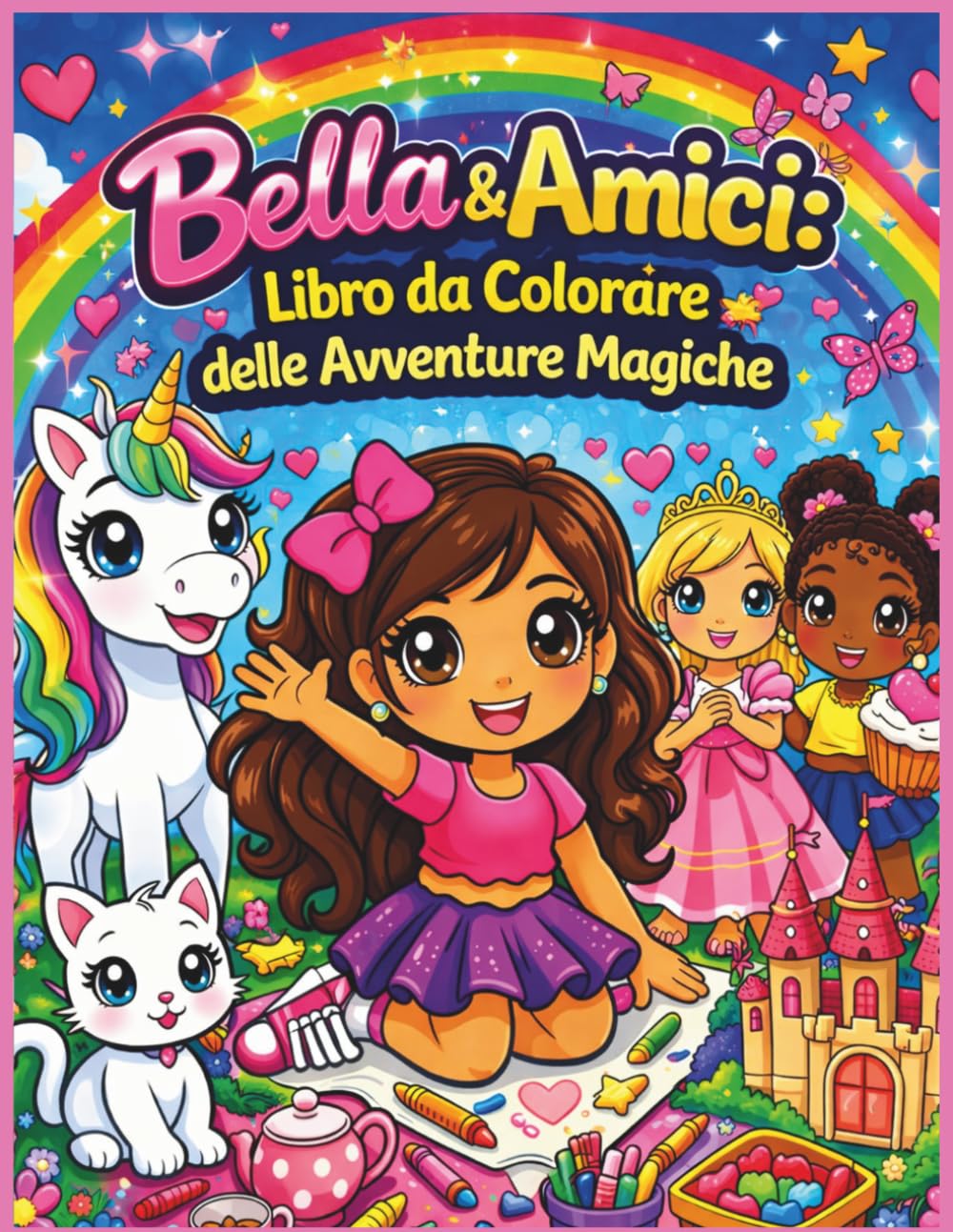 Bella & Amici: Libro da Colorare delle Avventure Magiche: Un adorabile libro da colorare per ragazze di età 4–8 anni | 25 pagine divertenti, audaci e ... 8,5 x 11 (Children's Storybooks in Italian)