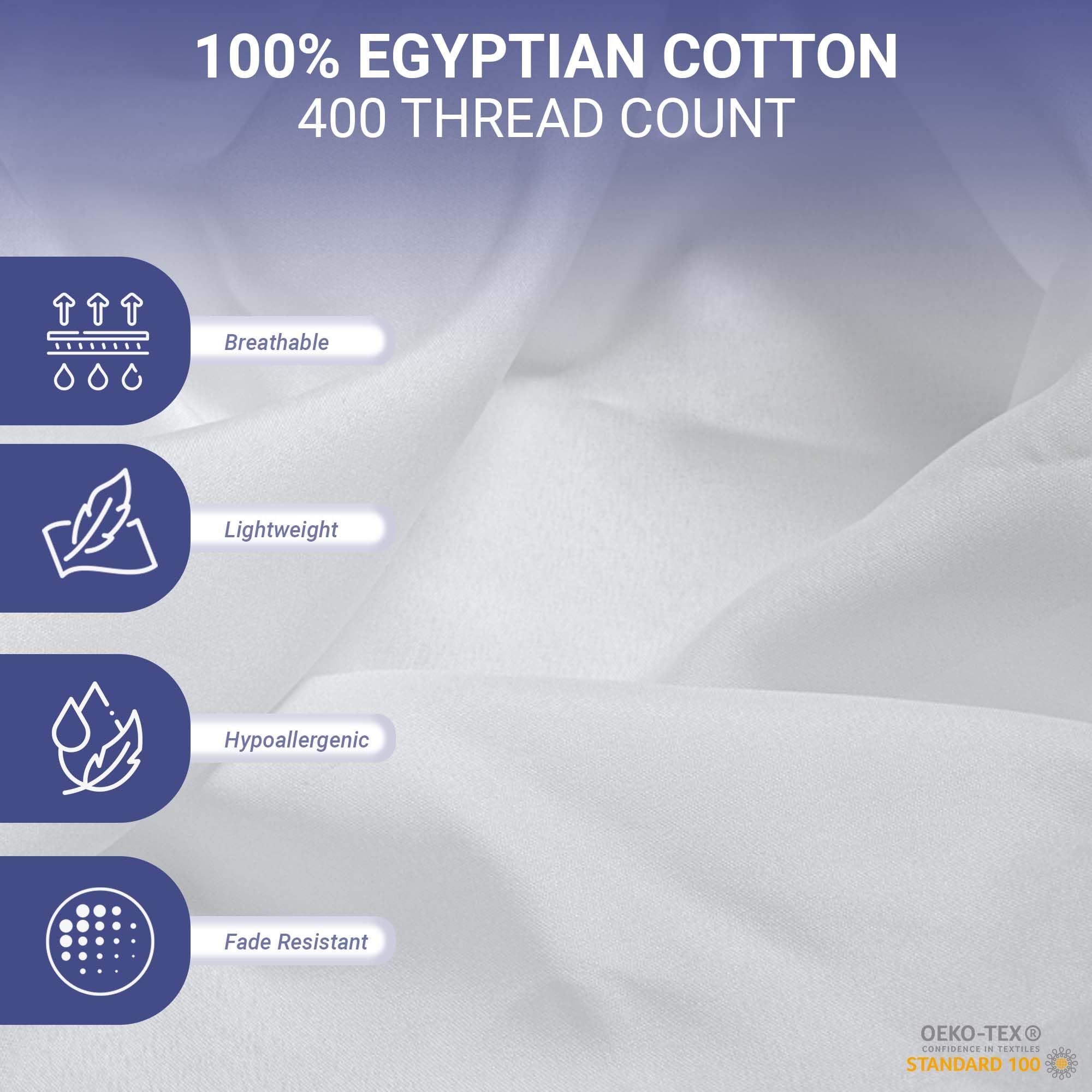 SAMAYISH 100% Egyptian Cotton Single Fitted Sheet 400 Thread Count Bed Sheets 35cm Deep Single Fitted Sheets For Single Bed with 360 Round Elastic Fitted Bed Sheets - Image 3