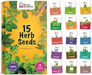 Set di semi di erbe da Grow Buddha -15 varietà di tue erbe fresche con il nostro mix di semi di erbe - Grow Buddha | Idea regalo