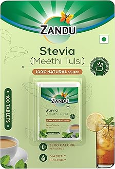 Stevia (Meethi Tulsi) Tablets- A Healthier Substitute for Sugar | Helps Maintain Healthy Sugar Levels & Healthy Weight (Pack of 100 Tablets)