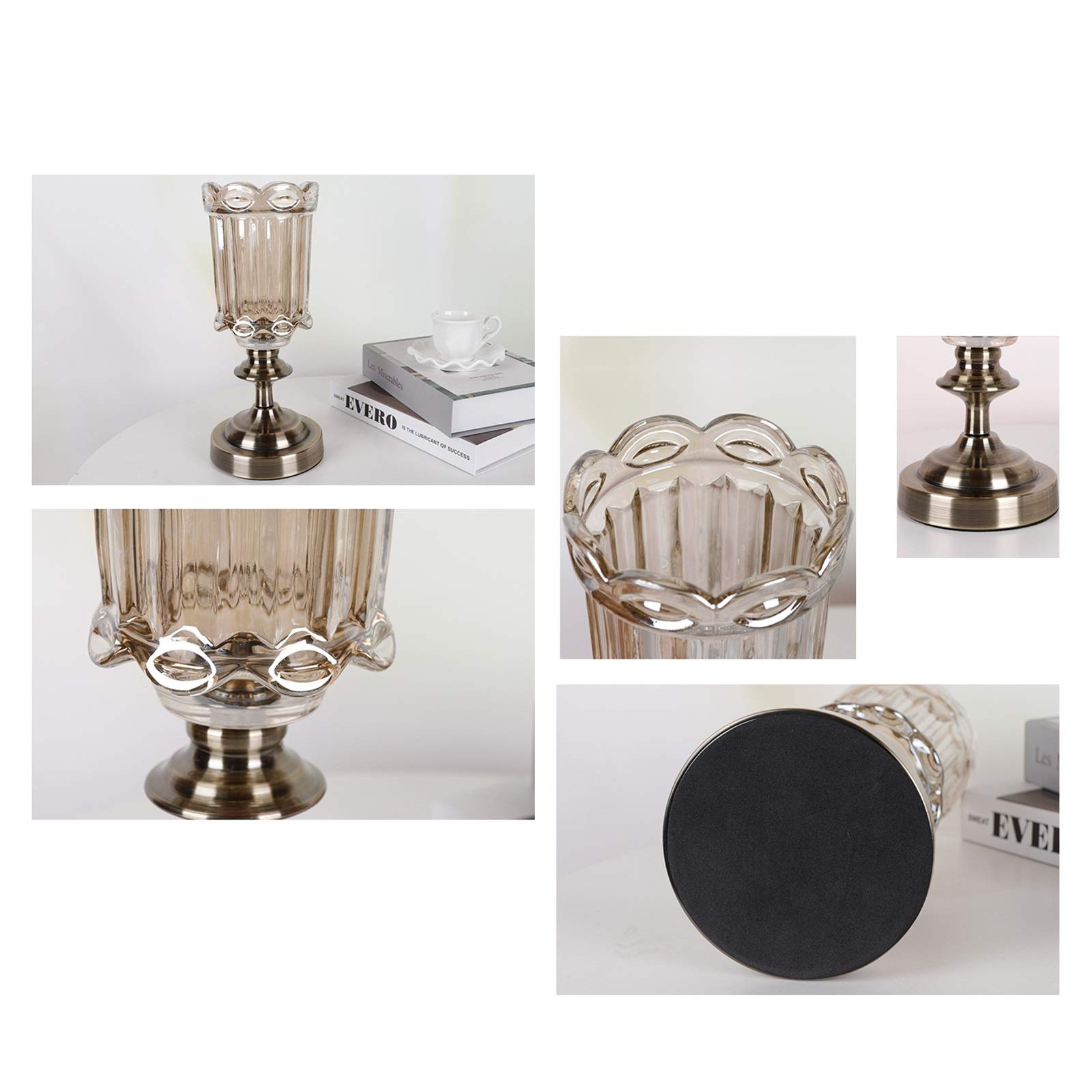 Centro De Mesa Con Flores Artificiales: Ramos De Peonías De Seda Artificial Con Jarrón De Cristal, Elegante Decoración De Peonías De Franela De Imitación Para El Hogar, La Oficina Y La Fiesta De Bodas