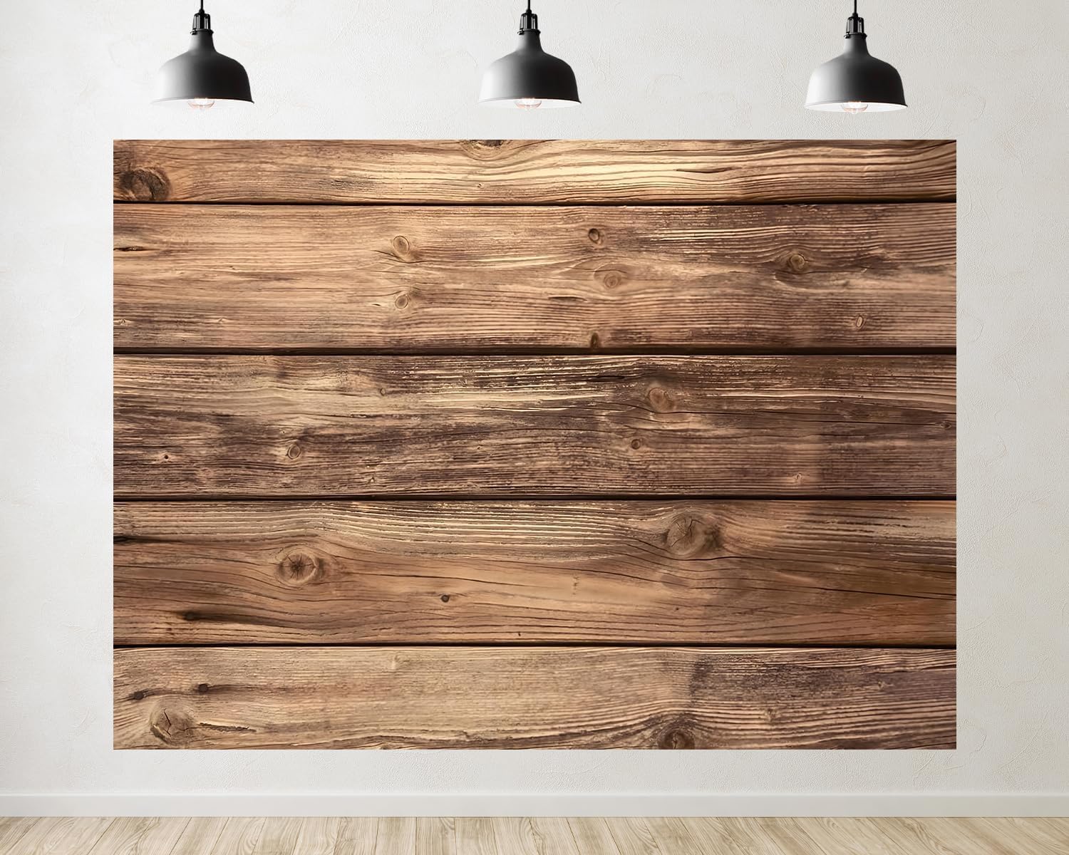 Trykid 7x5FT Wood Wall Backdrop Natural Brown Wooden Floor Backdrops Photo Props Baby Shower Birthday Wedding Party Retro Wood Wall Background