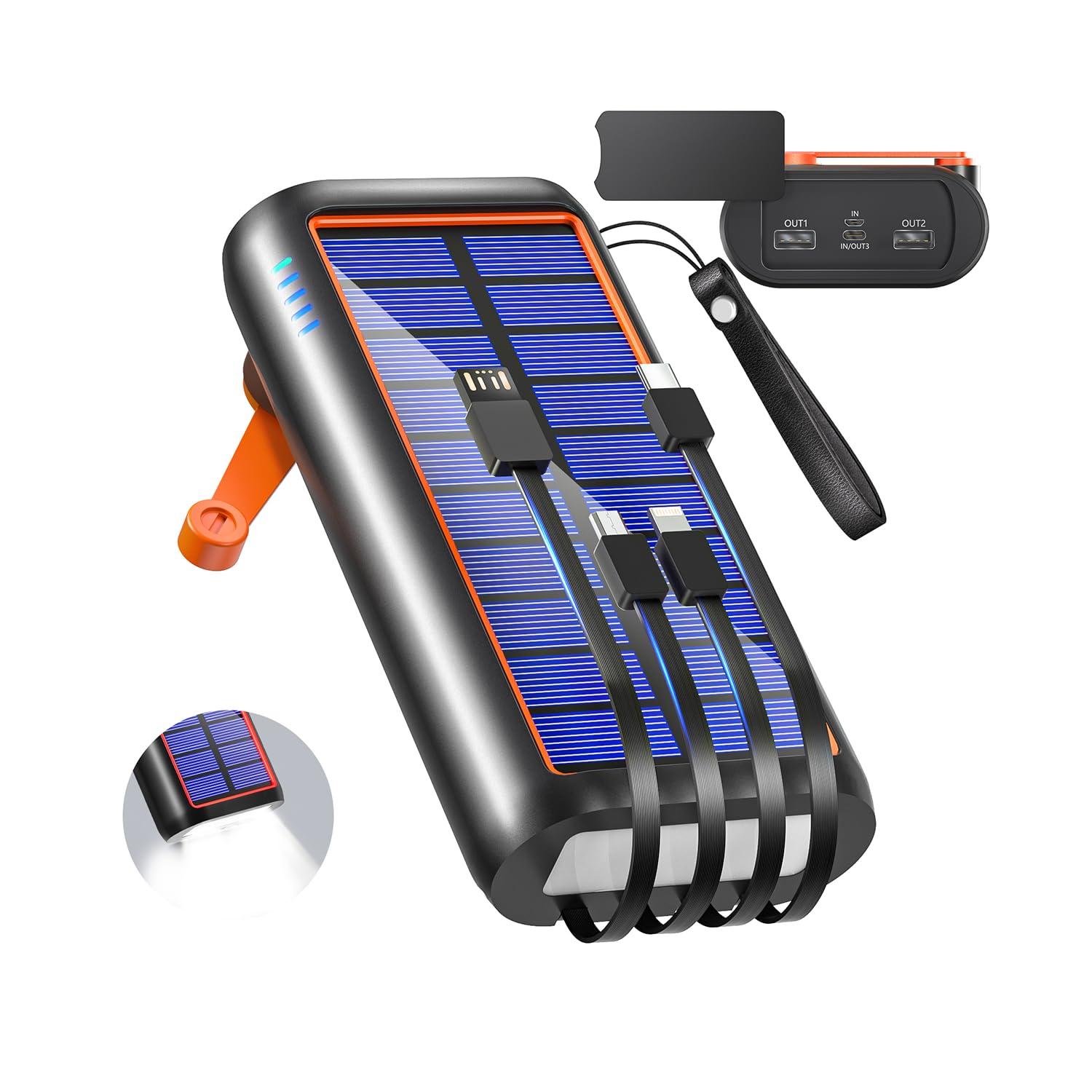 Amazon | ソーラーモバイルバッテリー 61200mAh 急速充電 手回し充電