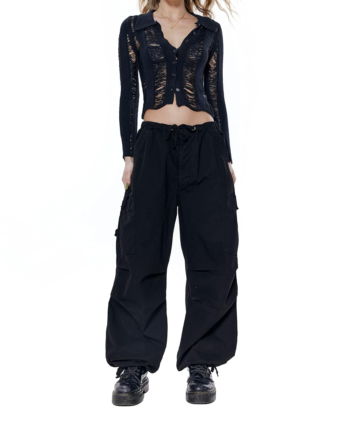Parachute Pants Y2k Streetwear Womens Cargo Pants Baggy