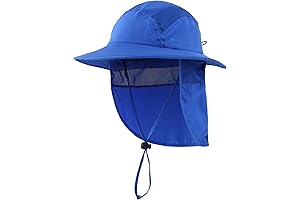 UPF 50+ Sun Protection Kids Hat with Neck Flap for Boys and Girls
