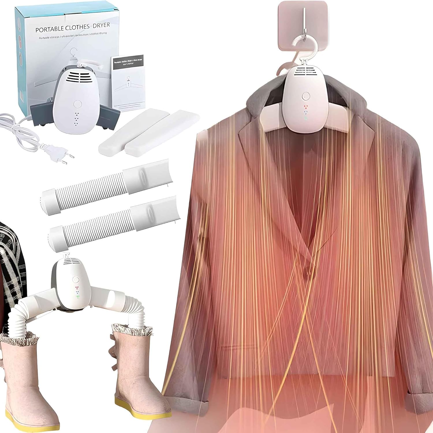 Travel Portable Clothes Dryer Hanger Electric Mini Compact Heated Air Dryers Machine