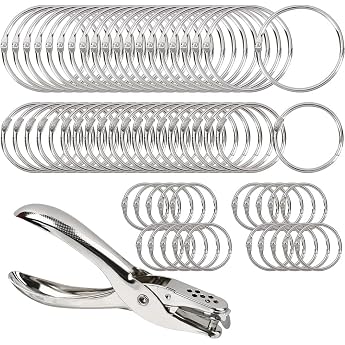 Book Rings Metal Rings for Book Binders 61 Pieces Book Hoop Binding Rings Scrapbook DIY Loose Leaf Rings for Stapler Metal Hinge Loose Leaf Spring Ring 25 mm/38 mm/50 mm