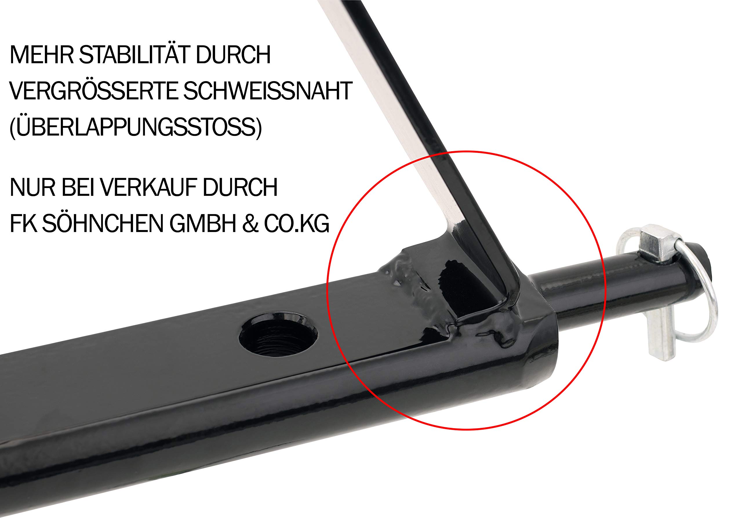 Ackerschiene Dreipunkt-Aufhängung Kat. 1 – verdrehsicher bis 2,5 t – mit Kugelkopfbolzen & Anhänger-Zugmaul – 506 mm