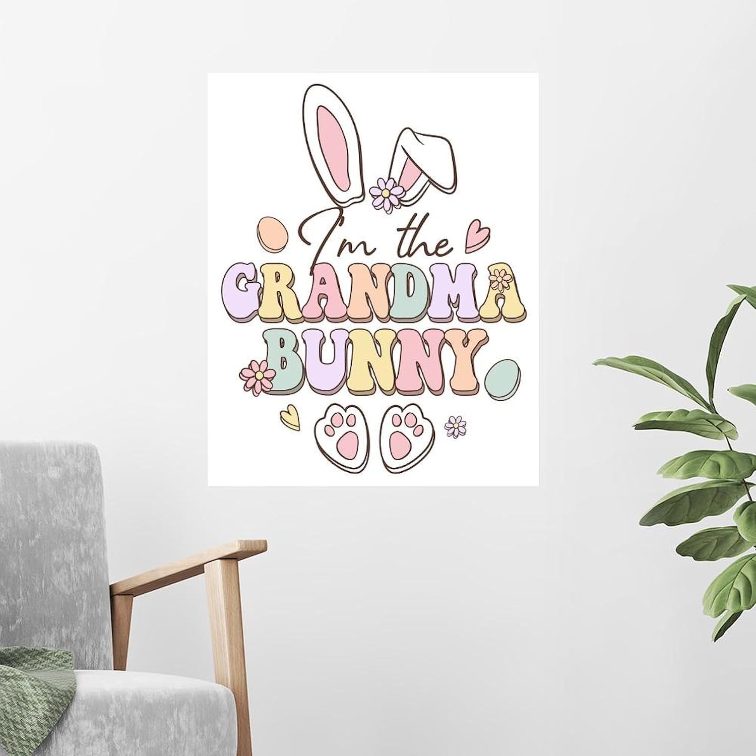 CafePress Happy Easter Grandma Bunny 16"x20" Poster on Heavy Semi-Gloss Paper