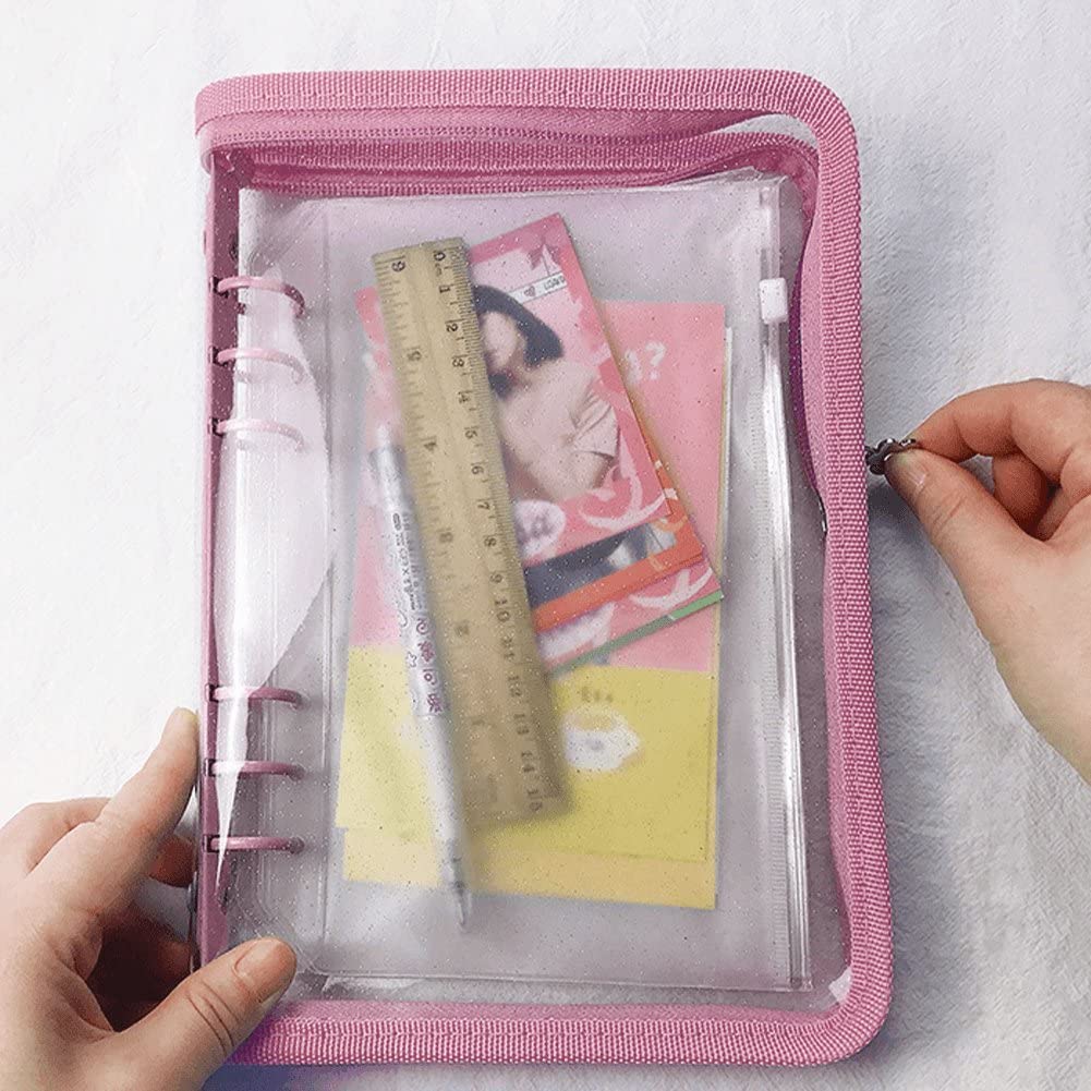 Classeur Transparent à 6 Anneaux En Plastique, Adapté Aux Fournitures De Bureau Au Format Lettre A5~p129978465