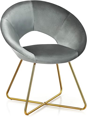 Giantex Silla decorativa moderna de terciopelo, cómoda y bonita silla de escritorio tapizada, carga máxima de 300 libras, sillón individual disponible en Yaxa Guatemala
