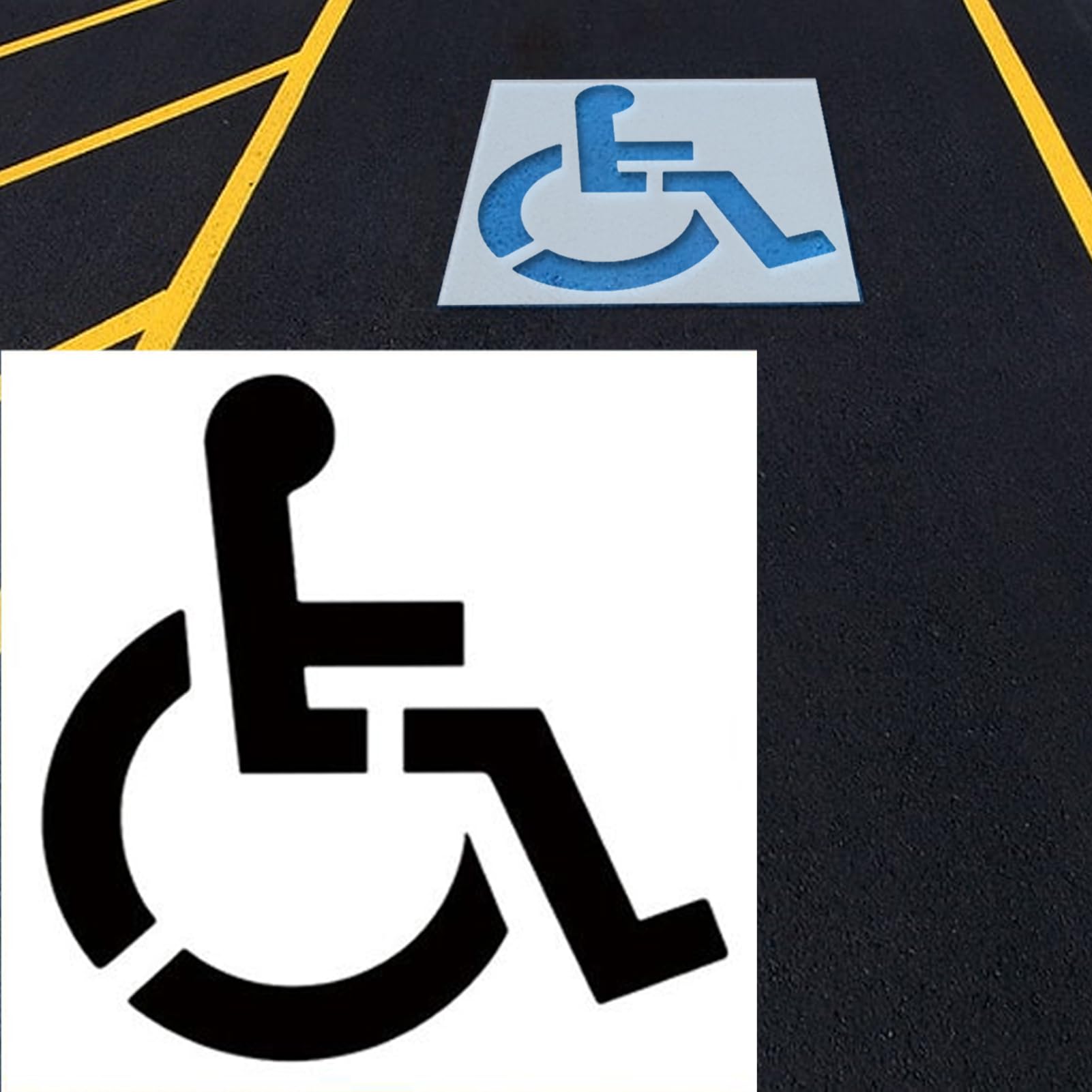 Stencil Per Parcheggio Disabili, Modello Per Pittura Handicap, Segnaletica Resistente Alle Intemperie E Alta Visibilità Per Disabili