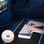 60 Percent Gaming Keyboard 68 Keys Mechanical Keyboard LED Backlit Compact Wired Keyboard with Red Switch for Windows PS4/5 Xbox Gamer(Black-White)
