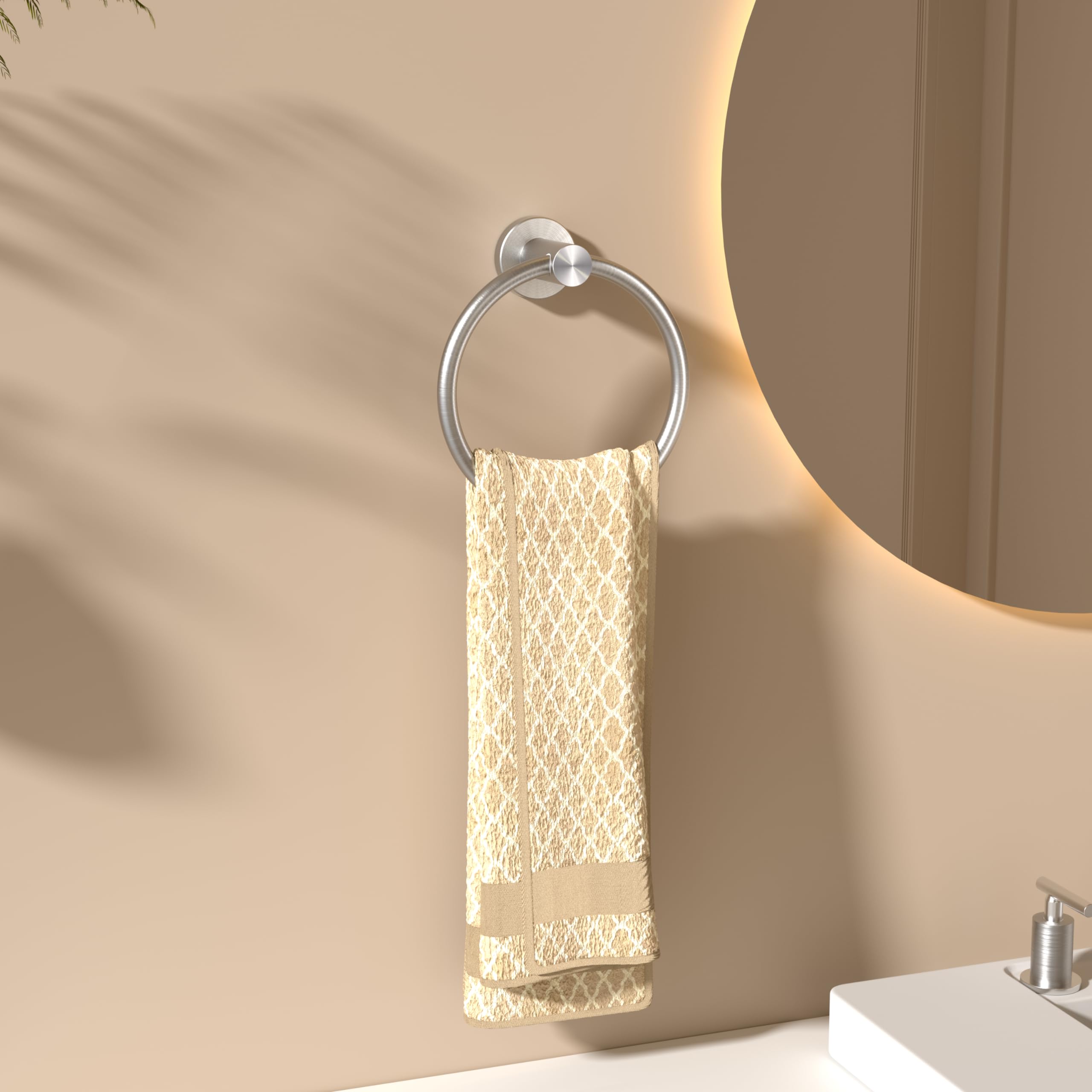 FORIOUS Stainless Steel Hand Towel Ring - Brushed Nickel -6