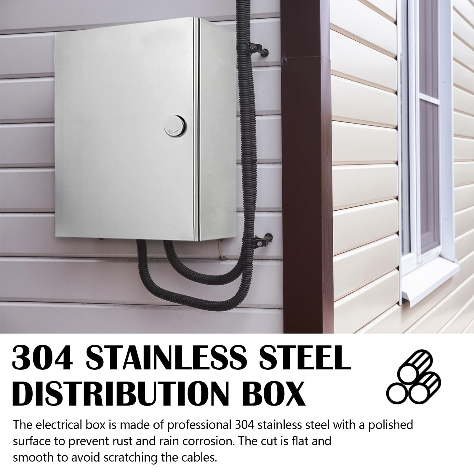 Caja Cuadro Electrico Metalicas Exterior, Caja Eléctrica de Acero Inoxidable Gabinete Eléctrico Caja de Distribución Montada en la pared con Cerradura caja de Conexiones Metálica (40x30x16)