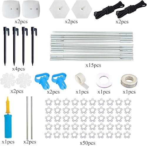 Miniatura 2 de Kit de arco de globos, kit de arco de globos reutilizable, altura de 9 pies y 10 pies de ancho, soporte de arco de globos ajustable con base gruesa