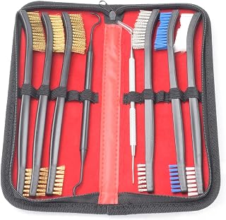 Small Wire Brush Set - Brass/ Stainless Steel/ Nylon Brushes for Cleaning Rust Removal, Dirt, Paint Scrubbing Wire Brush Set Double-Ended Cleaning Pick (8 Pieces)