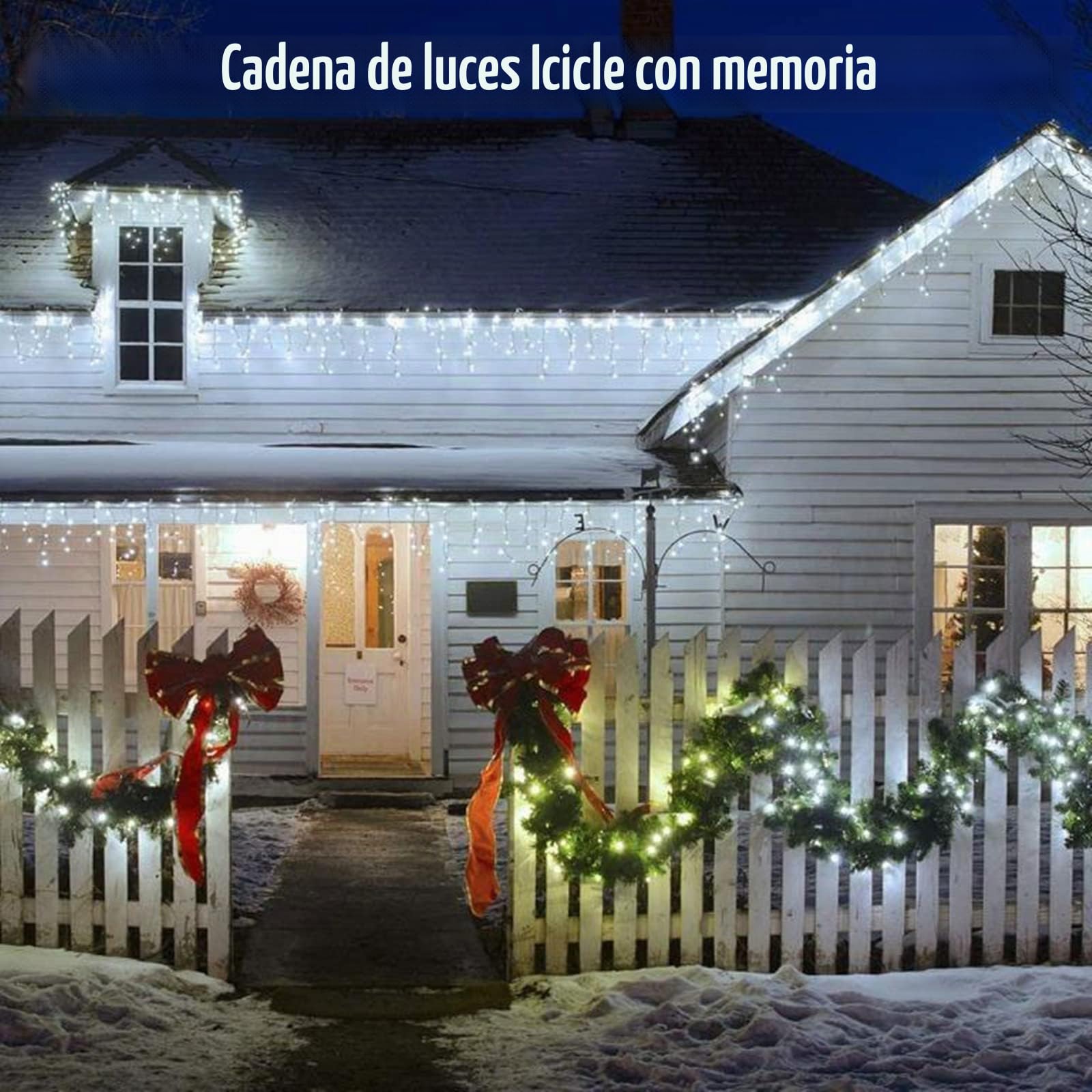 PhilzOps Navidad Cortina Luces Exterior, 1000 LED 35M Carámbano Guirnalda Luces de Cascada Impermeable 8 Modos Cadena de luces Navideñas Decoración para Ventana Fiestas Casa Jardín Patio, Blanco Frío