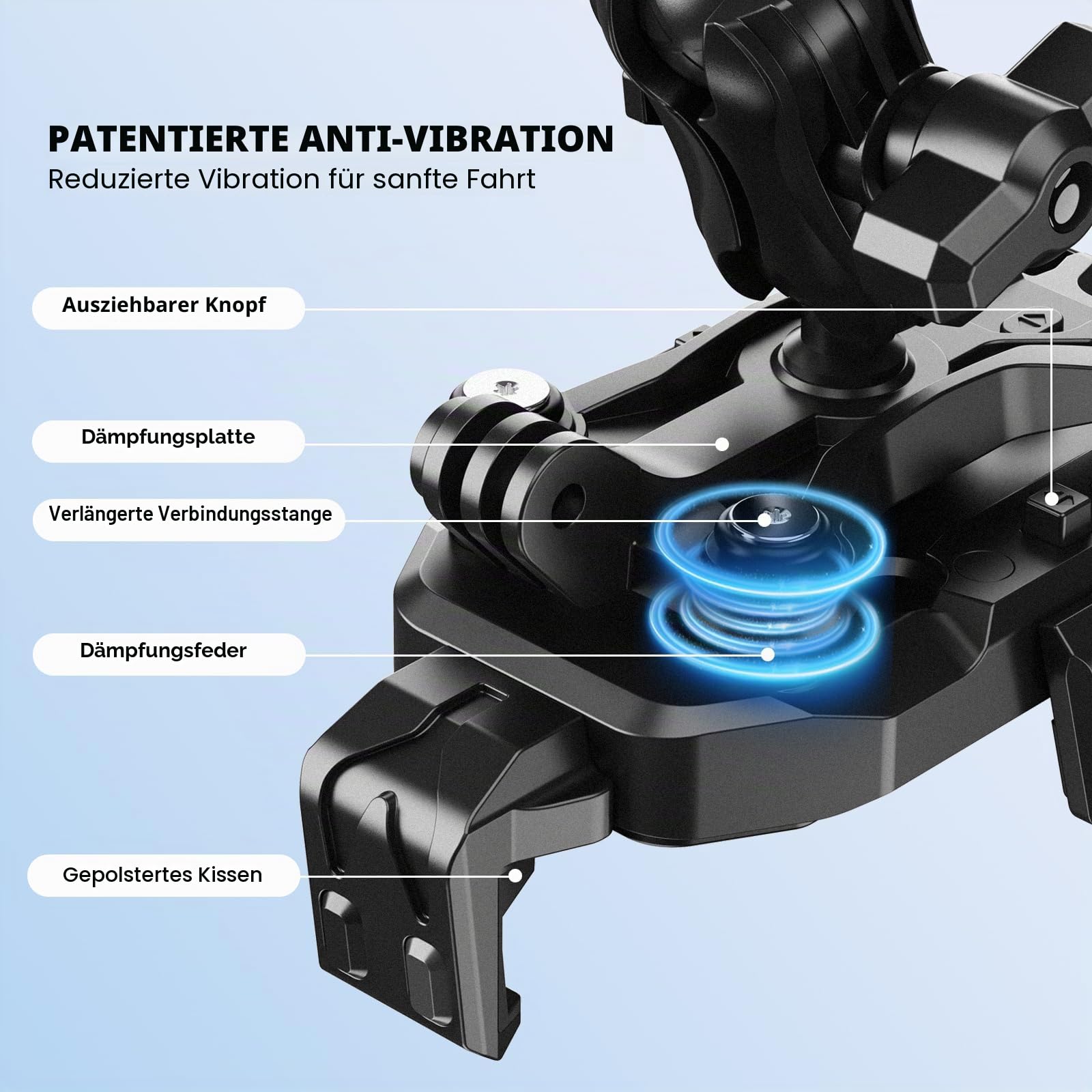 iMESTOU Motorrad Handyhalterung Anti-Vibration für 5.6"-7.4“ Smartphones | Mit 4 Stoßdämpfern, Für 22–32 mm Lenker, 720° Verstellbare, Für Max. 13mm Dicke Handys, Passend für Fahrräder/Motorräder