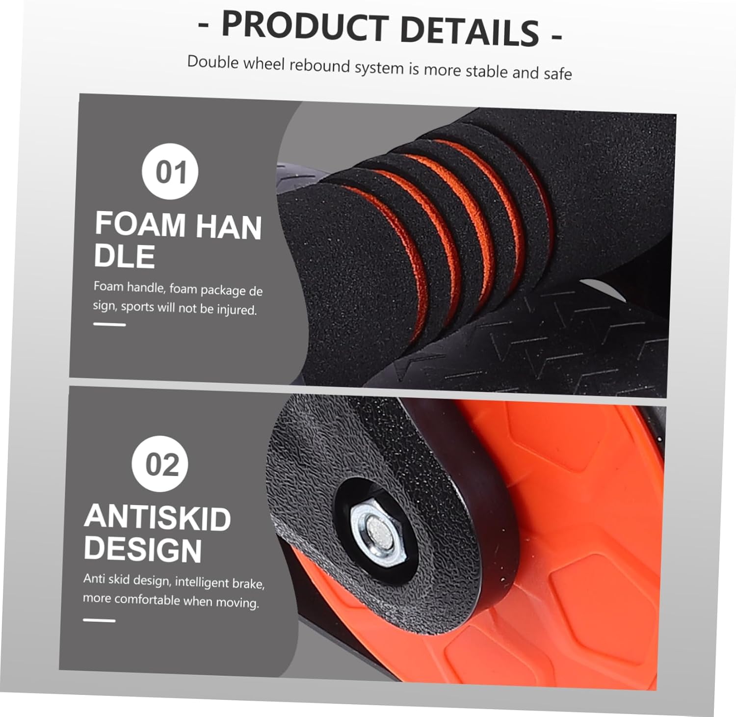 1Pc Ab Roller Wheel for Exercise Automatic Rebound Abdominal Fitness Equipment for Beginners Strengthen Core Muscles Gym Office Durable and Comfortable Design