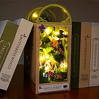 Vista 2 de Roroom Kit de Rincón de Libros DIY, Casa de Muñecas Booknook Inserto Decorativo para Estantería Callejón, Rompecabezas de Madera 3D con Inserto