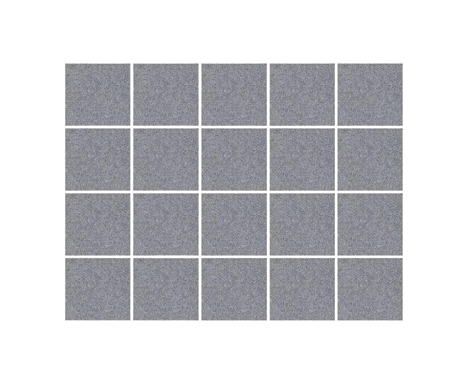 Dalles de moquette autocollantes, Dalles De Moquette Autocollantes 30x30cm Multicolore Paquet 50(Grey-20pcs)