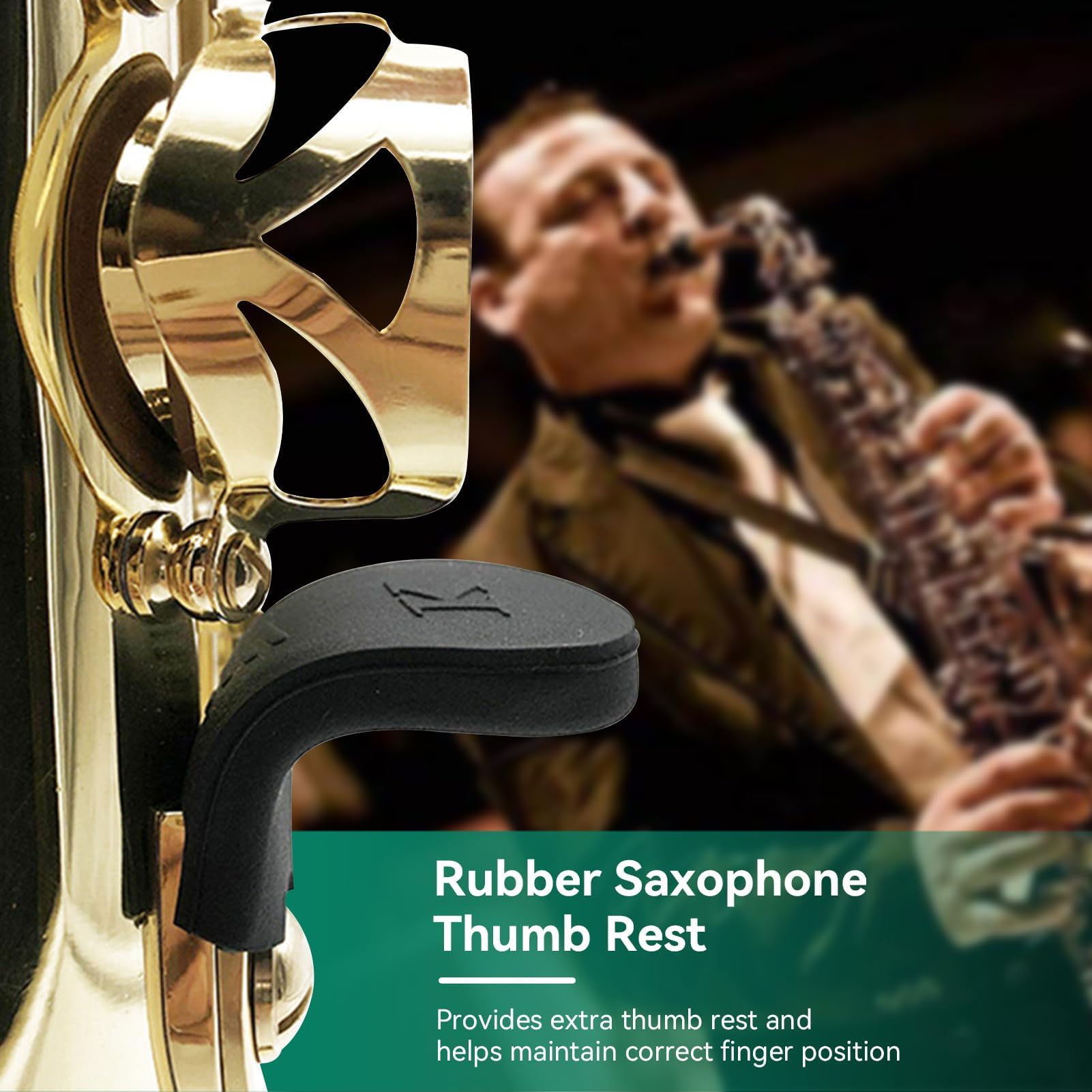 2 Pièces Repose-pouce de Saxophone en Caoutchouc, Coussinets de Coussin de Repose-doigt de Saxophone Protecteur de Pouce pour Instrument à Vent Soprano Alto Tenor Sax