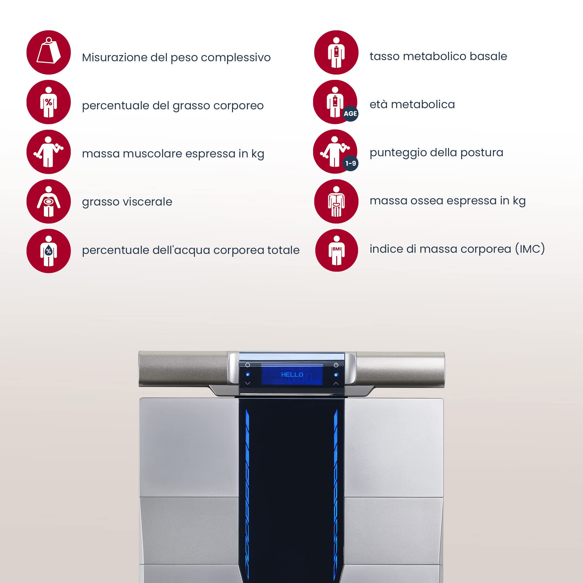 Tanita RD-545 HR Bilancia per analisi corporea a doppia reattanza intelligente con trasmissione dati Bluetooth. Grasso, massa muscolare e qualità per segmento corporeo