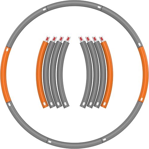 Miniatura 6 de Hula Hoop para adultos  Aros de hula para adultos ajustables de tamaño grande para ejercicio con diadema y bolsa  Aros de hula con peso  Aros de