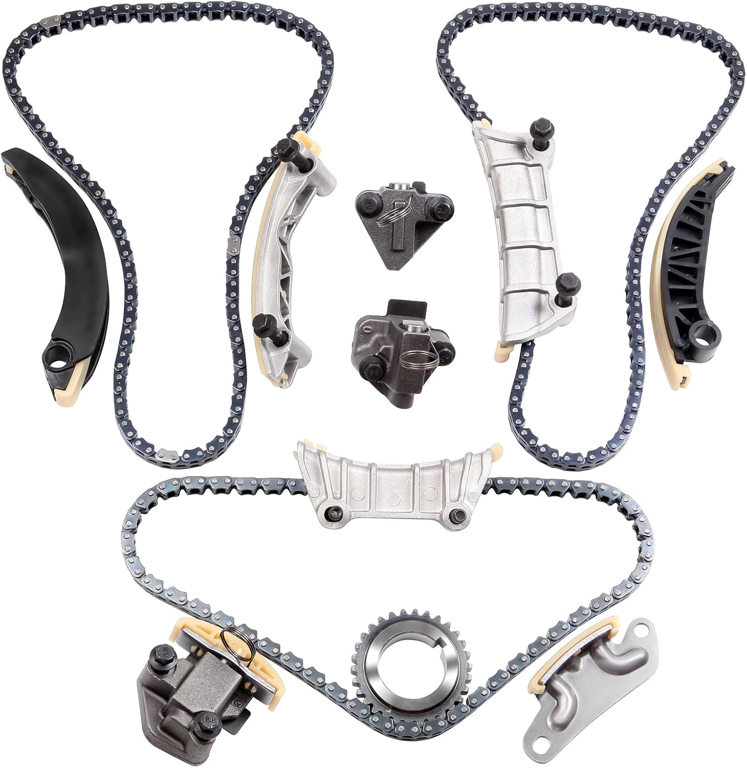 ECCPP Timing Chain Kit Fits 2007-2013 for Buick, 2007-2011 for Cadillac, 2007-2009 for Pontiac, 2006-2011 for Saab, 2007-2010 for Saturn, 2008-2010 for Suzuki, 2.8L 3.0L 3.2L 3.6L V6 GAS DOHC