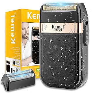 KEMEI メンズ 電動カミソリ 防水 レシプロカミソリ コードレス精密ひげトリマー ツインブレード USB充電式グルーミングカミソリ シェービング&脱毛製品 (2024 シェーバー)