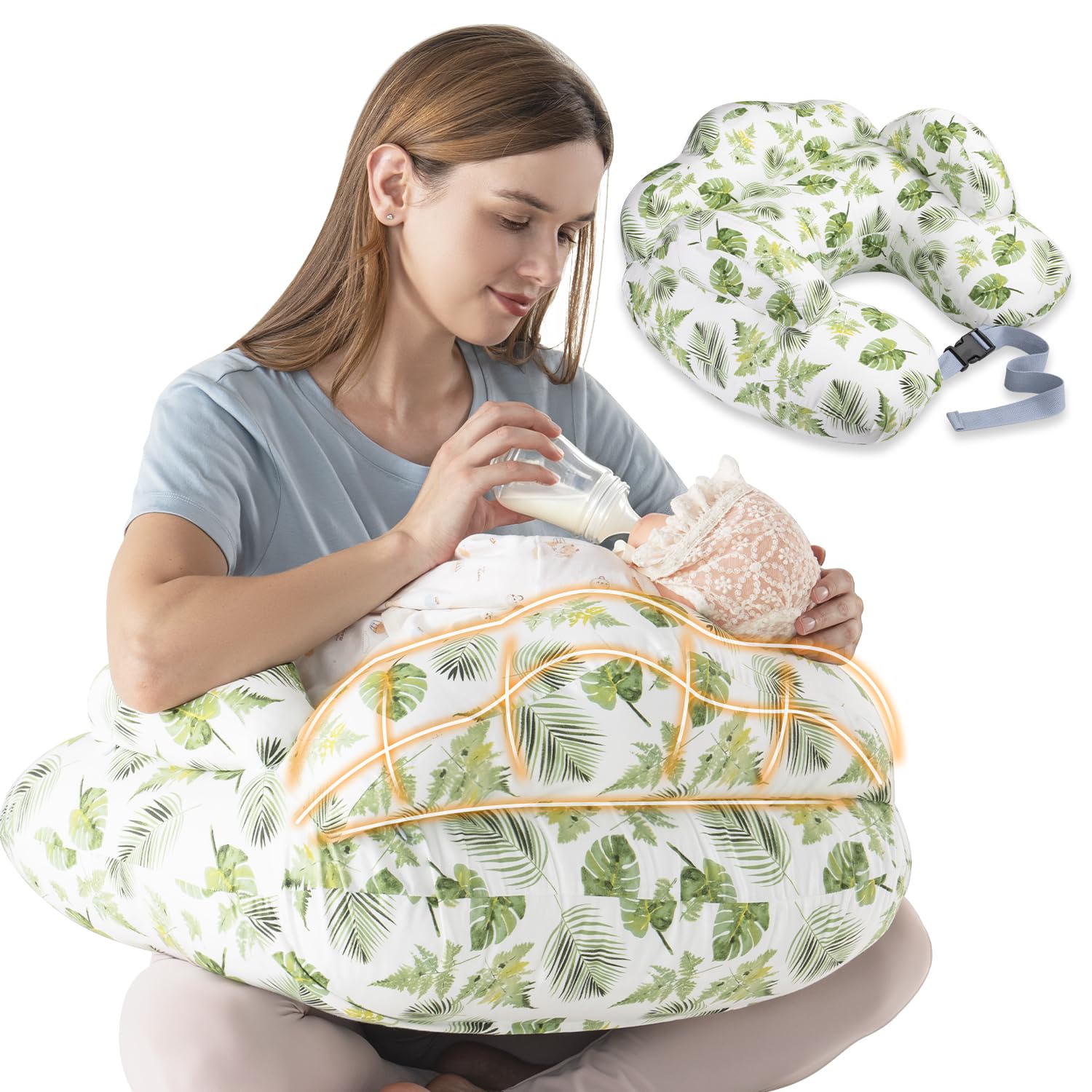 Chilling Home Nursing Pillow, Breastfeeding Maternity Pillow with Cover