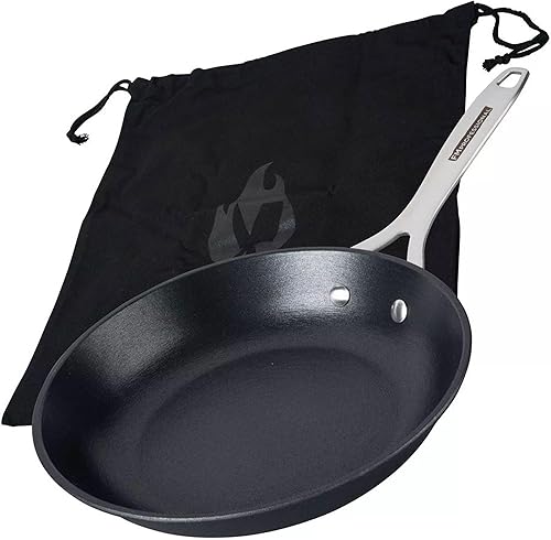 Force - Sartén de hierro fundido de 9.4 in, con revestimiento antiadherente de alta calidad, apta para todos los fogones, incluyendo inducción,