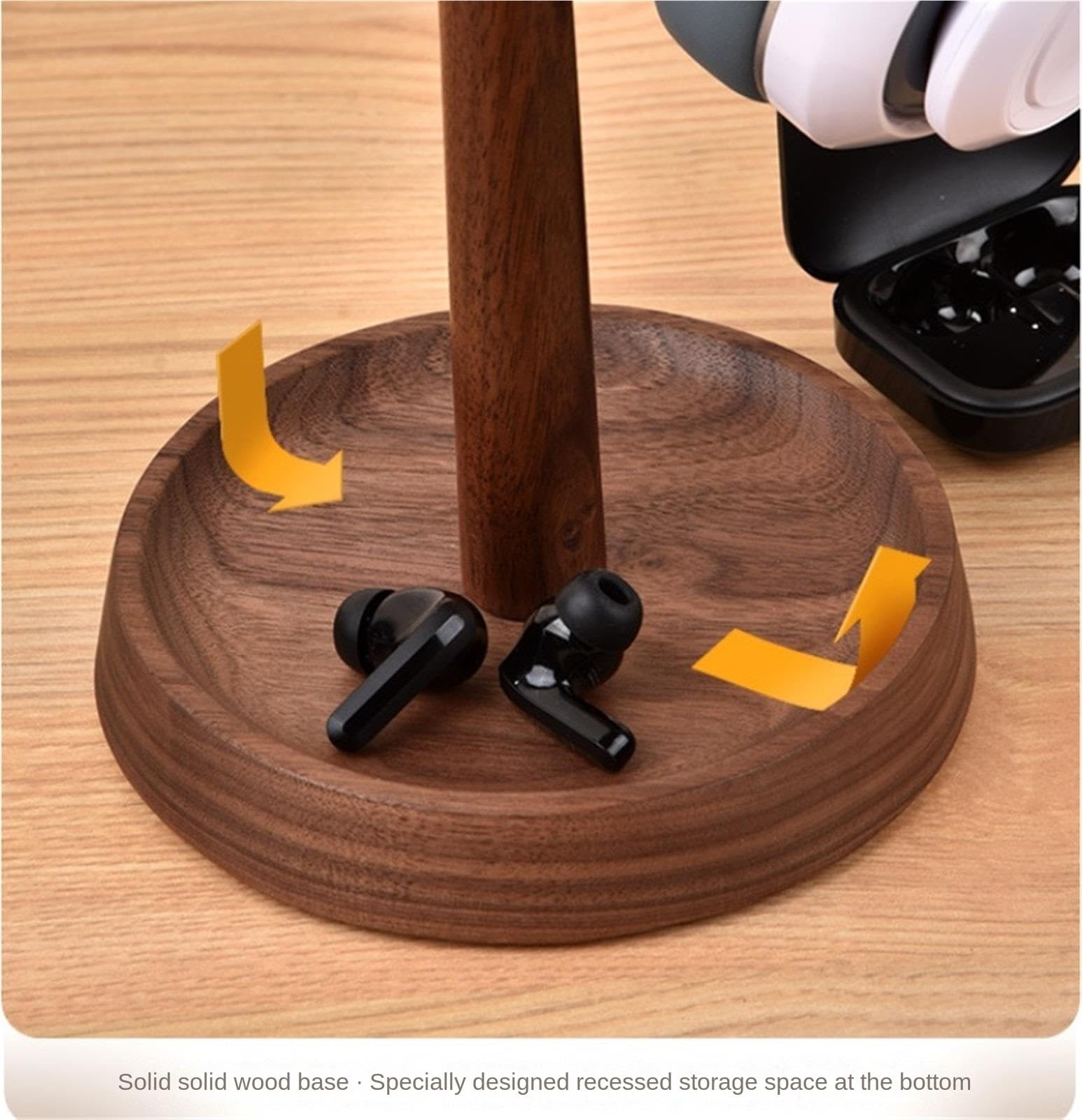 Supporto Per Cuffie Porta Cuffie Supporto For Cuffie In Noce For Da Tavolo In Legno Display Gancio Creativo For Auricolari Organizzare