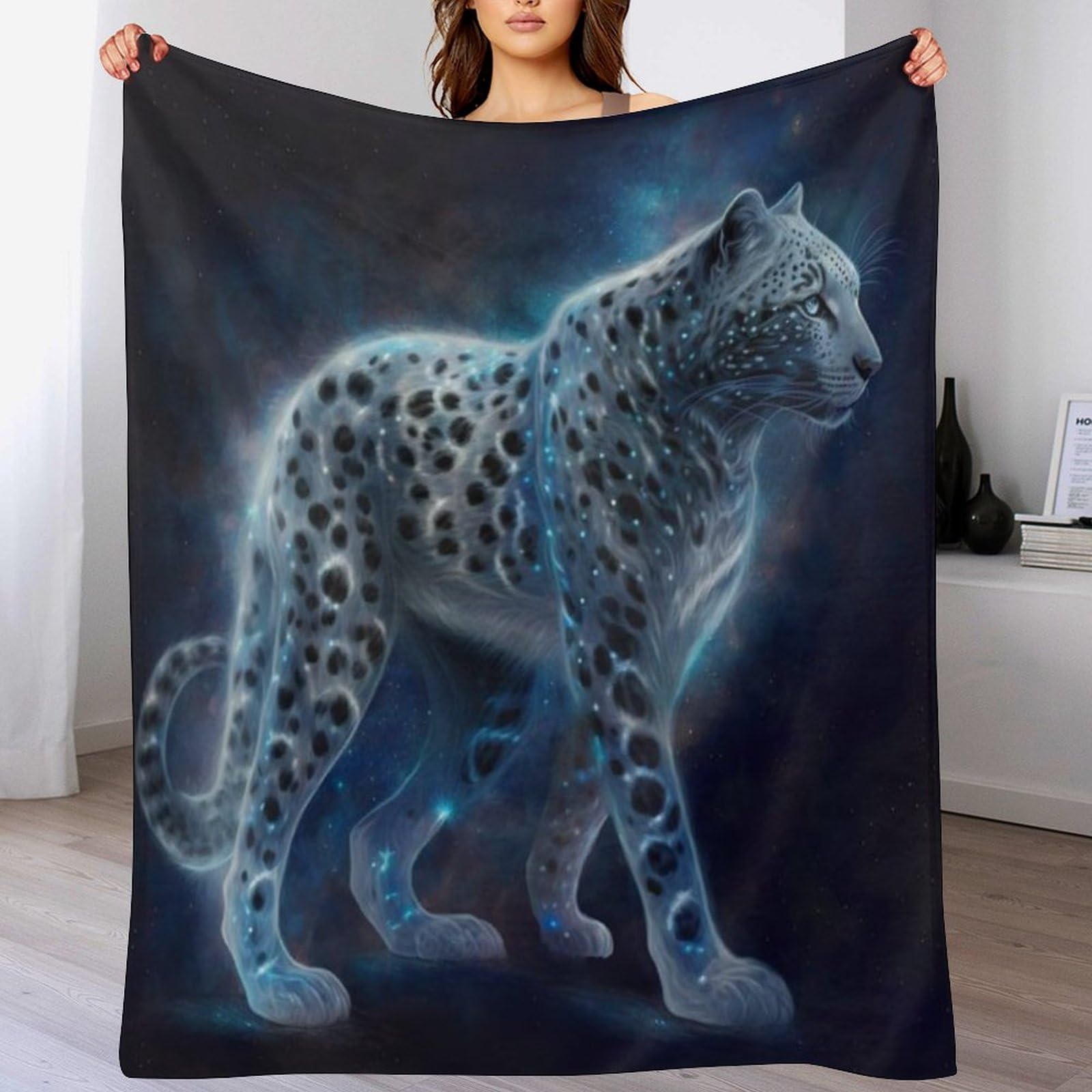 Manta de sofá de leopardo para evitar el frío invernal colcha polar suave y grande