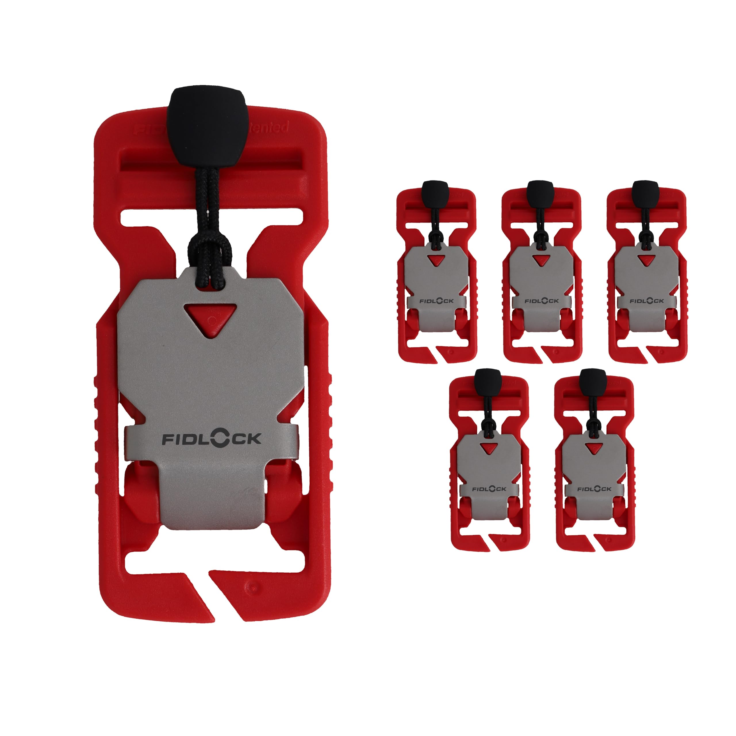 8TIMBER FIDLOCK V-BUCKLE 25 Split Bar [5er-Pack] – Schnellverschluss-Magnetschnalle, Rot/Ausflug, einfarbig (Getaway Solids), 25 mm