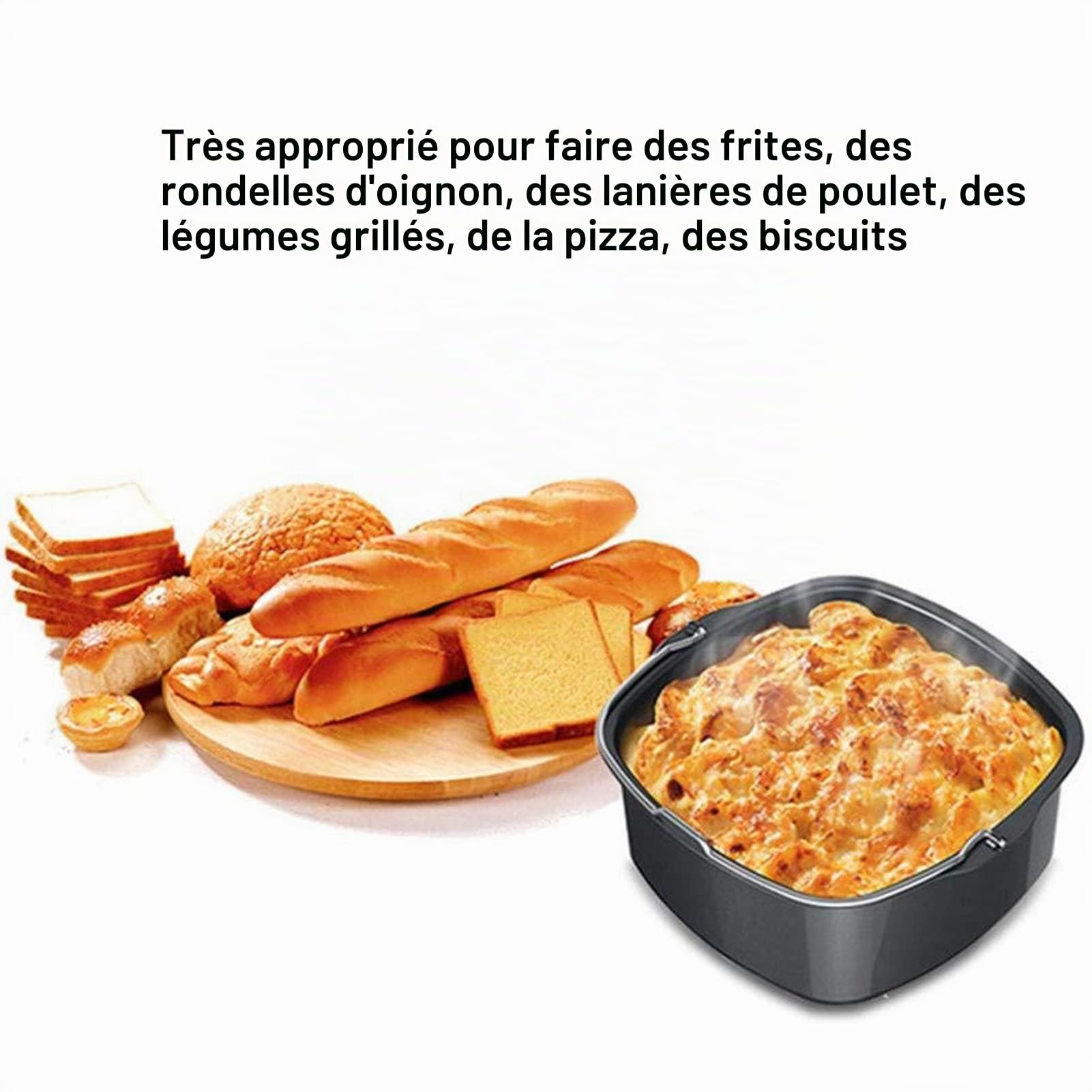 Moule à Gâteau en Fer, Moule à Gâteau carré de 7 à 18 Cm, Ustensiles de Cuisson, Poêle à Frire, Baril de Cuisson pour Airfryer HD9925 HD9860 HD9905 01, Matériau Sûr de qualité
