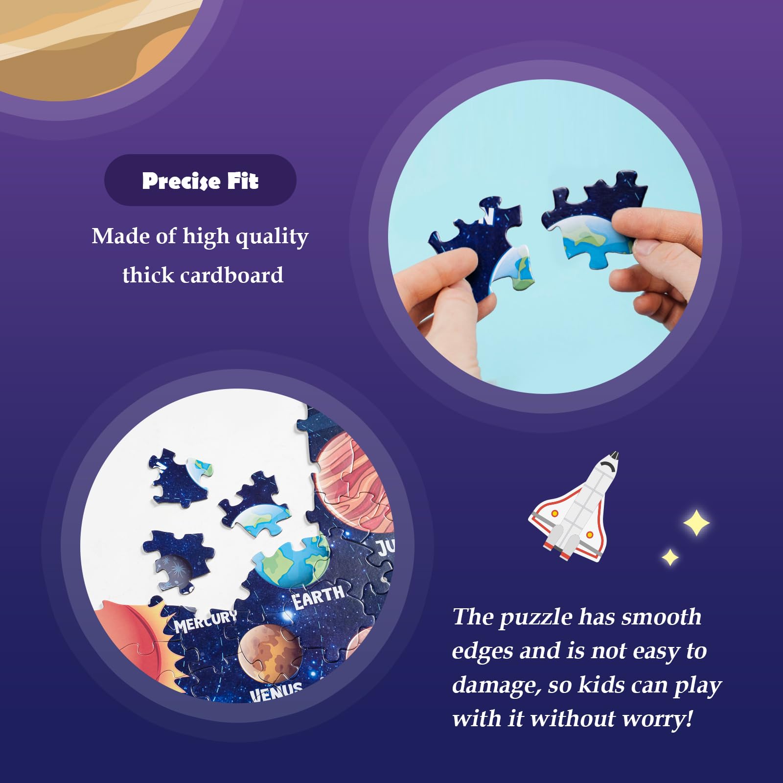 Planet Jigsaw Puzzles, 3-8 Year Olds Boys Girls Space Toys - Image 3