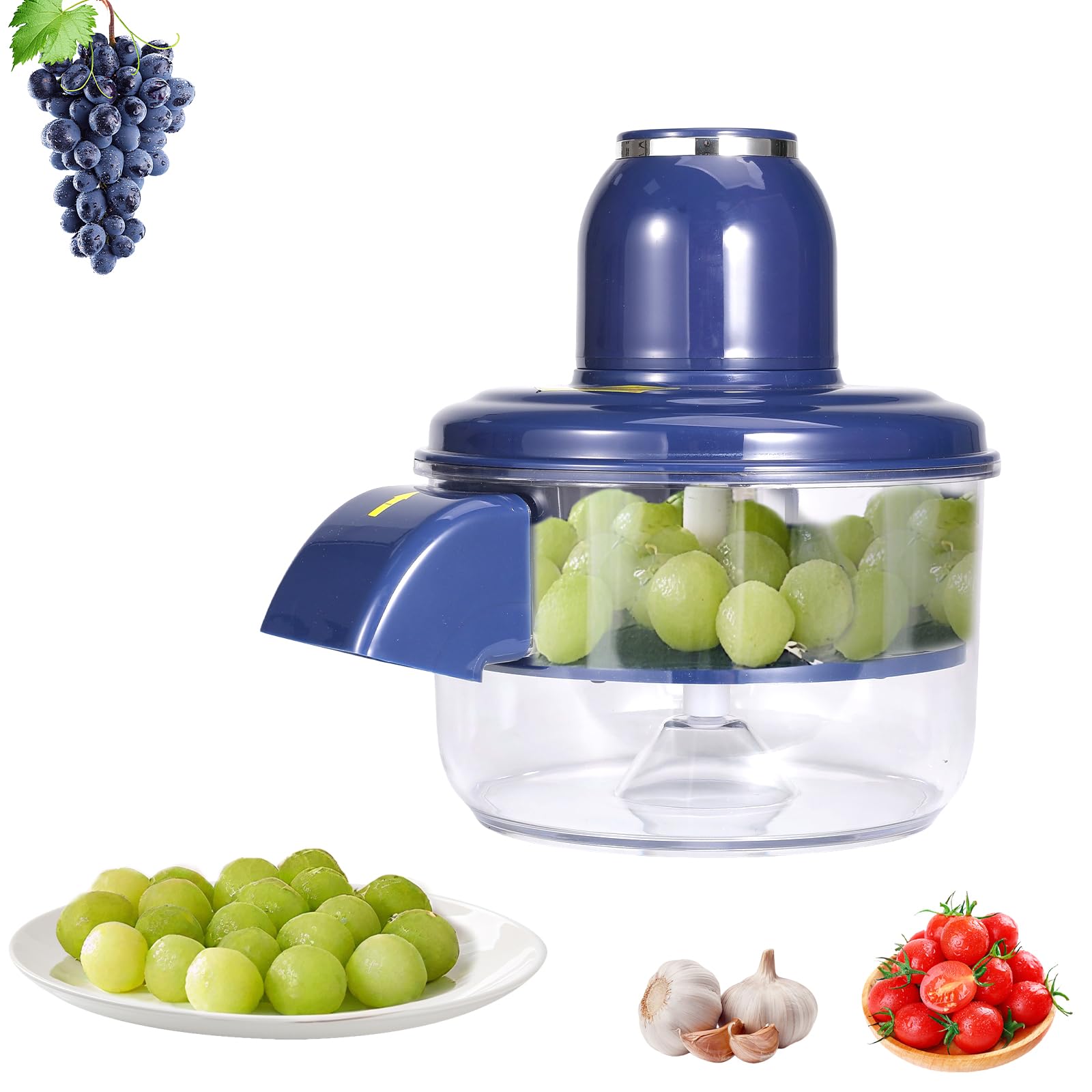 Éplucheur de raisin,électrique portable pour fruits et légumes (Bleu)