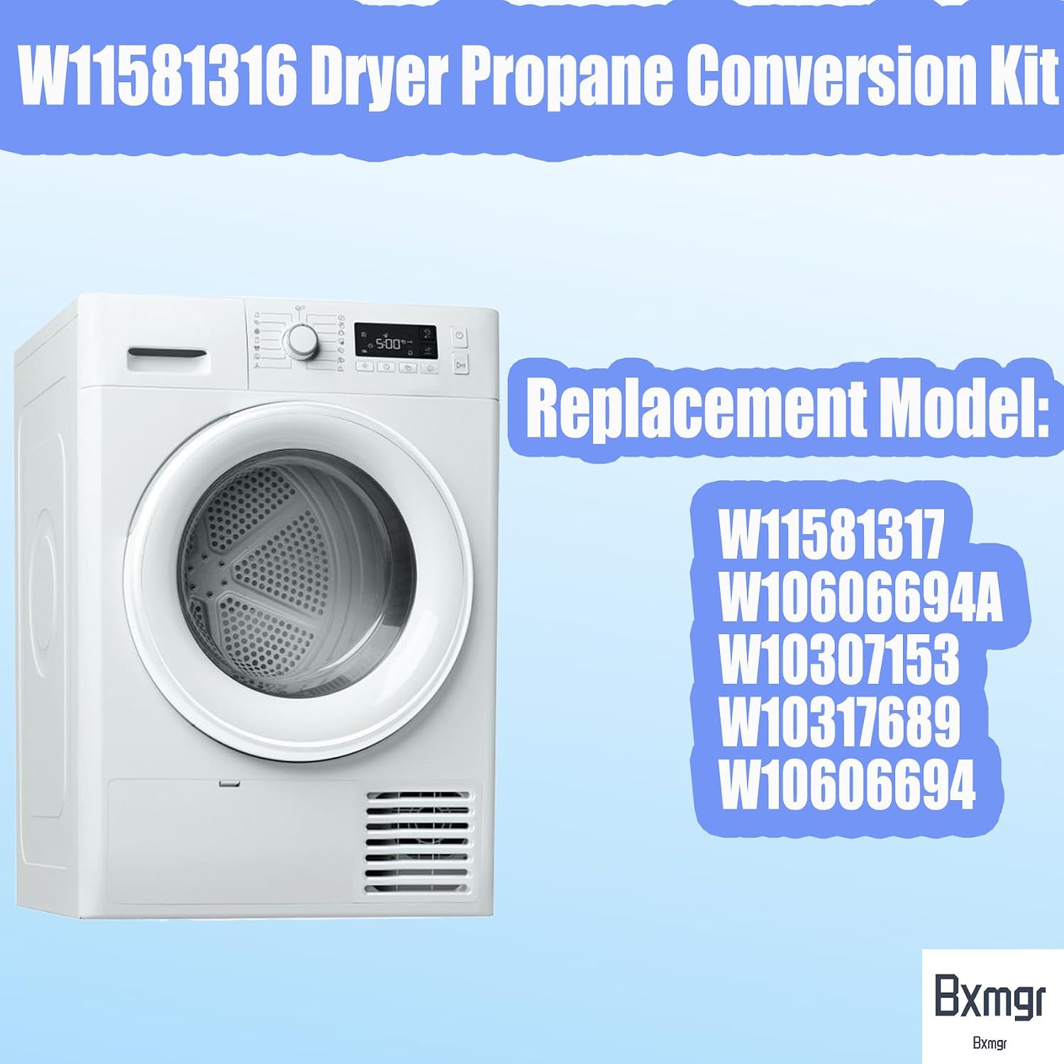 W11581316 Dryer Propane Conversion Kit For 29-Inch Dryers, Compatible With Whirlpool, Armada, Maytag, Kenmore 22000 BTU/Hr Liquid Propane Conversion Dryers 29 Inches,1 LP Kit