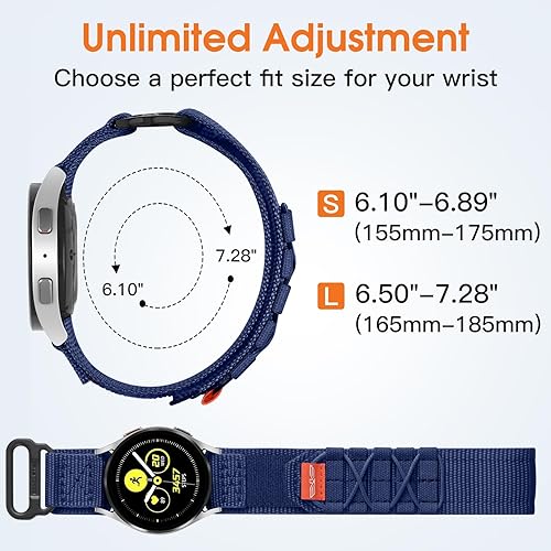 Miniatura 4 de Bandletic Correas de nailon compatibles con Galaxy Watch 4 BandGalaxy Watch 5 BandGalaxy Watch 5 Pro, bandas resistentes para Galaxy Watch 3 Band